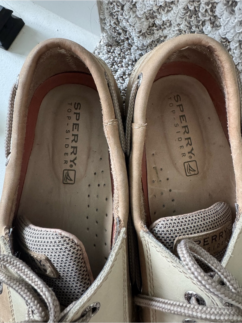 Sperry Top Sliders Men's Suede Boat Shoes in Tan Lace-Up Deck Style Size 11 - Picture 4 of 9